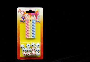 No Fading Strip Spiral Birthday Candles With Football Shaped Plastic Holder